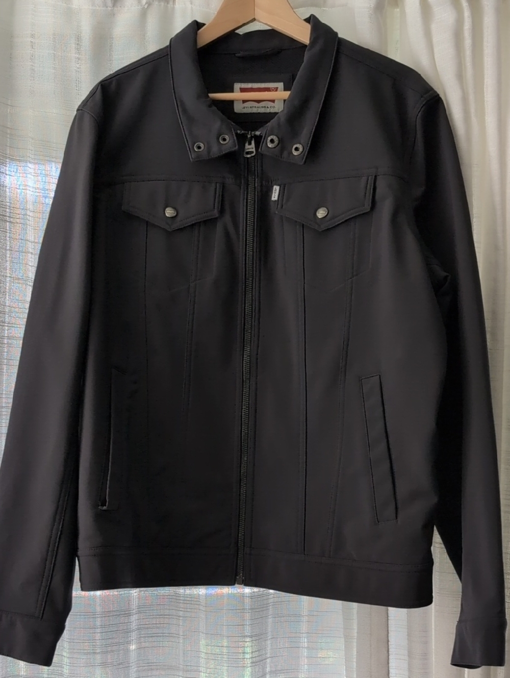 Levi's Charcoal Grey Zip-Up Trucker Jacket